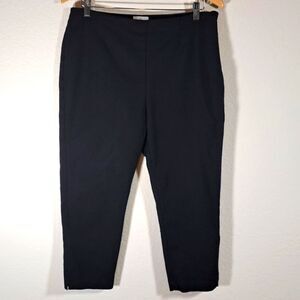 Chico’s Women’s Pants So Slimming Crop Cotton Ankle Black Size 10 Side Zipper